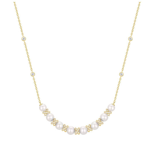  Reimaginer - Silber / 14kt GP - Perle - 45cm